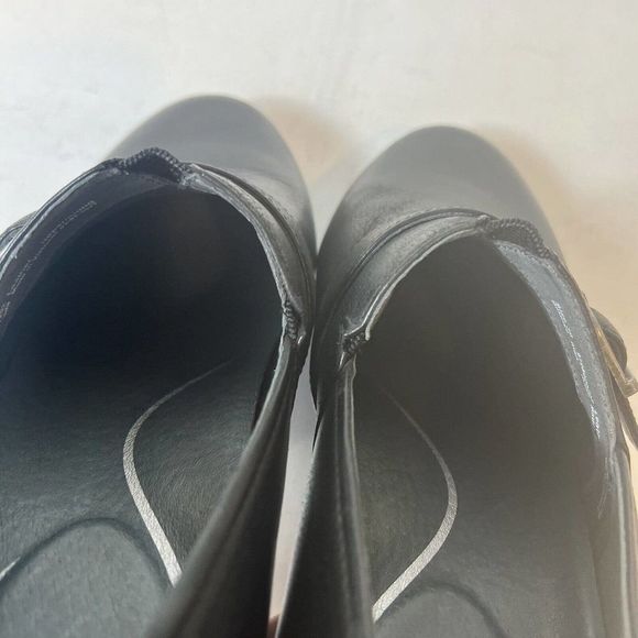 Dansko Black Leather Block Mid Heel Women's Shoes EU 39 US 8.5-9 Slip On Clogs - Picture 7 of 13